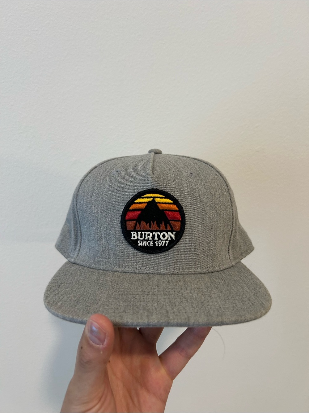 Burton Grey Snapback with Sunset Mountain Patch